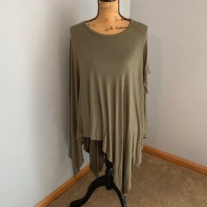 Say What? Green Draped Tunic Top Women Size Small